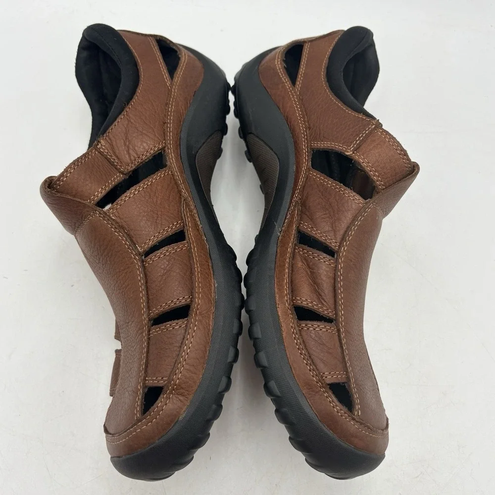 G.H. Bass Bramble Brown Leather Fisherman Sandals Closed Toe Sz 11.5 M Men's
